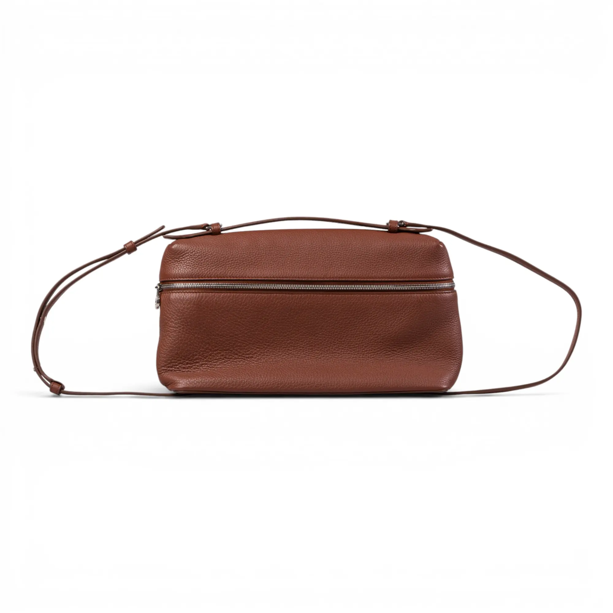 Pre-owned Loro Piana Leather Shoulder bags E26050176 Brick Etra Pock Kummel Shoulder Bags
