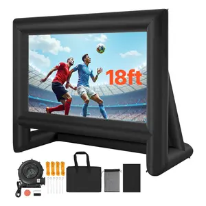 18FT Inflatable Movie Screen, Inflatable Projector Screen with Portable Storage Bag, 16:9 Aspect Ratio, Easy Setup and Quick Inflation for Outdoor Backyard Cinema, Home Theater, Parties, and Outdoor Viewing