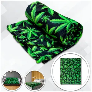 Leaf Design Couch Throws Blanket - Cozy Plush, 50x60 in, Fade-Resistant, with Rolled Hems