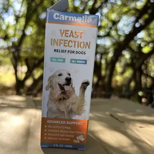 #Summervibes #petlovers Carmelie Dog Ear & Skin Relief Drops, Yeast Infection Treatment for Dogs – Bacon Flavor 60ml | Soothes Itching, Supports Healthy Ears & Skin, Allergy Relief for Puppies & Dogs