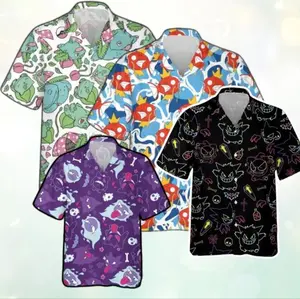 Cartoon Creature Inspired Hawaiian Shirt Tropical Aloha Summer Beach Casual Unisex Shirt Fan Style Gift #aloha #hawaiianshirt #summerwear #fanstyle #tiktokshop