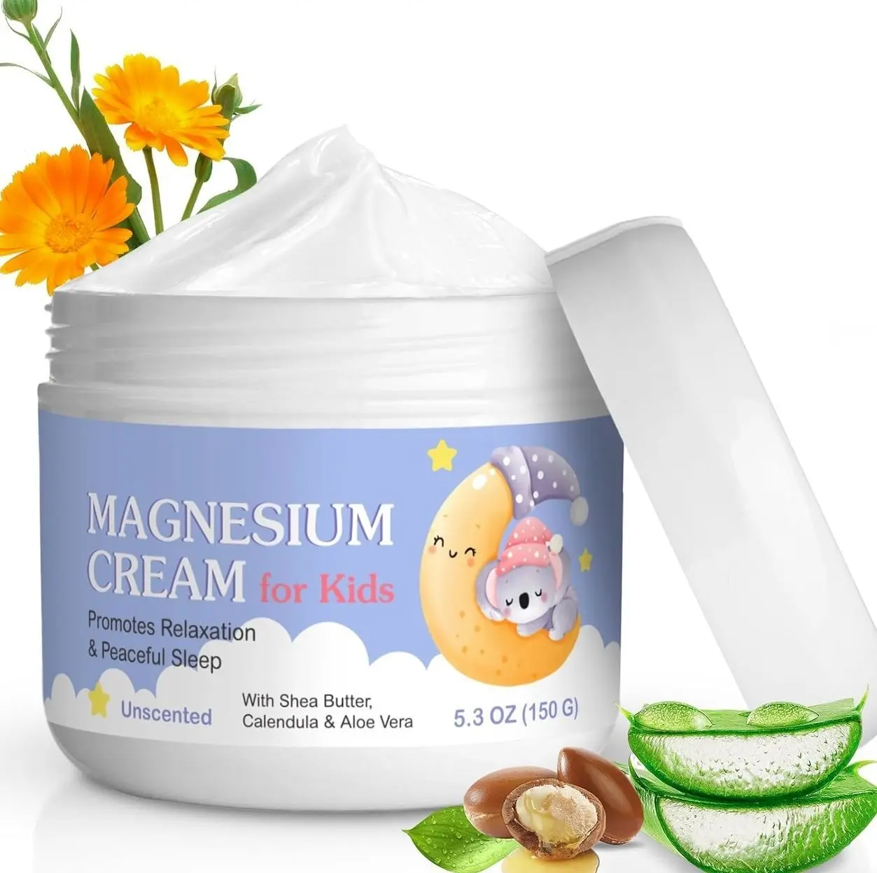 Magnesium Cream for Kids, 5.3 Fl Oz Magnesium Lotion for Sleep, Topical Body Lotion Apply to Feet, Legs, Arms or Joint, Easy to Absorb