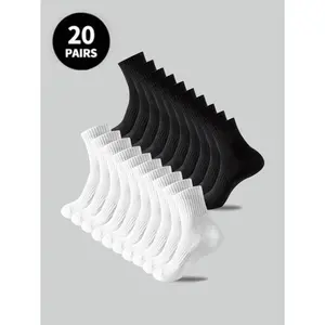 (Ultimate discount offer)5 Pairs/10 Pairs/20 Pairs Men's Casual Socks, White Socks, Winter Socks, Black Socks, Deodorizing, Athletic, Breathable, Sweat Absorbing