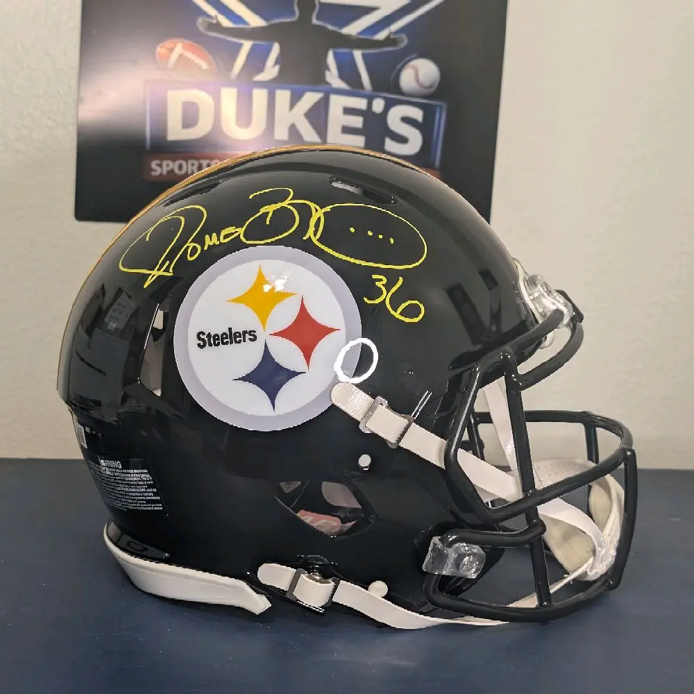Jerome Bettis authentic signed helmet Beckett certified Pittsburgh Steelers HALL OF FAMER