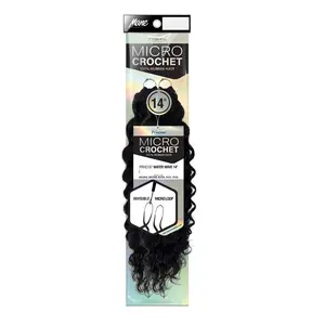 Mane Concept Human Hair Crochet Braids Pristine Micro Feather Crochet Water Wave 14"(45g/40 Strands)