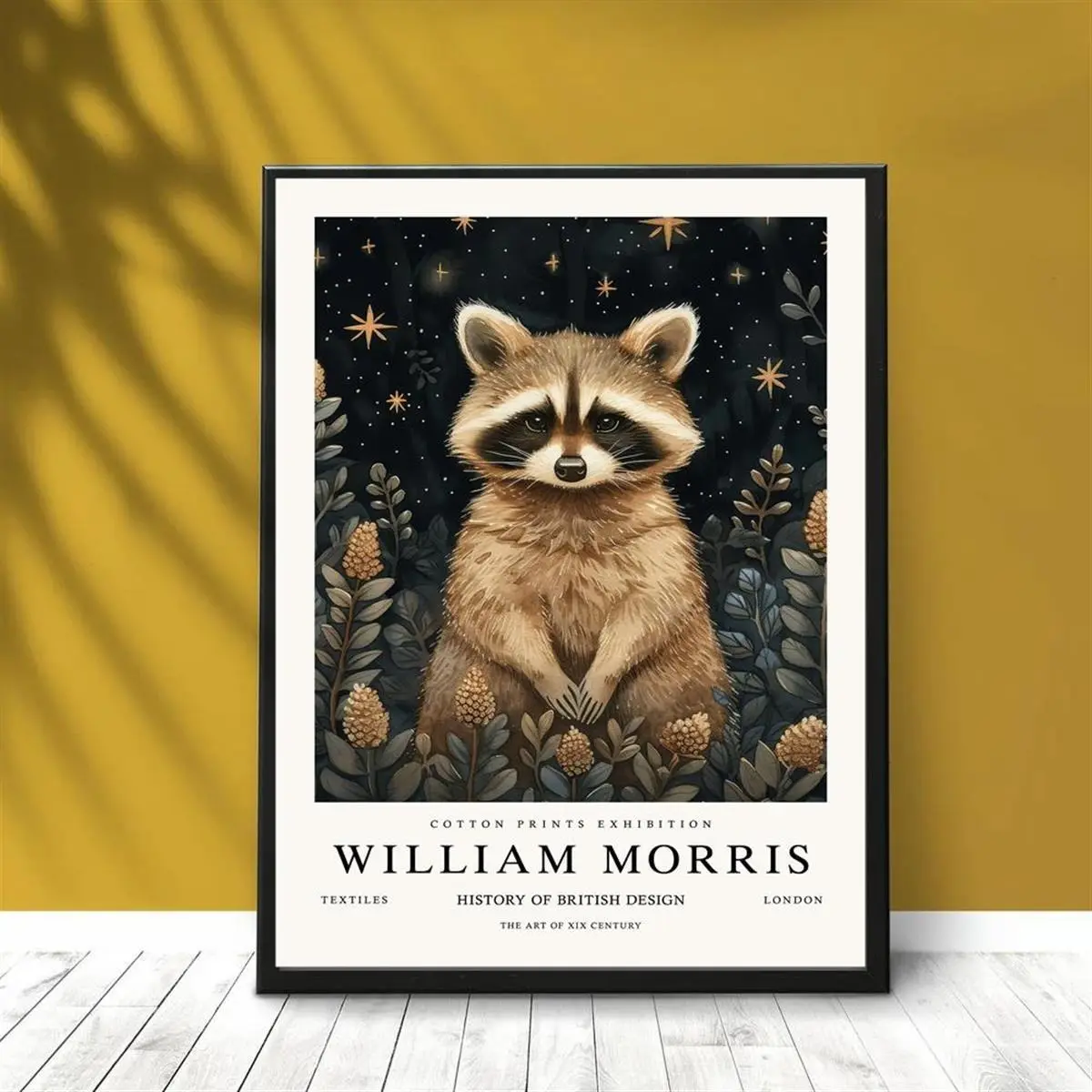 Raccoon Art Print - Classic Animal Portrait Canvas Painting for Home Office, Living Room, Bedroom - Frameless Wall Hanging Decor - Ink Artwork - Art Deco Style - Spring/Summer Season Poster Decoration Ornaments Artistic