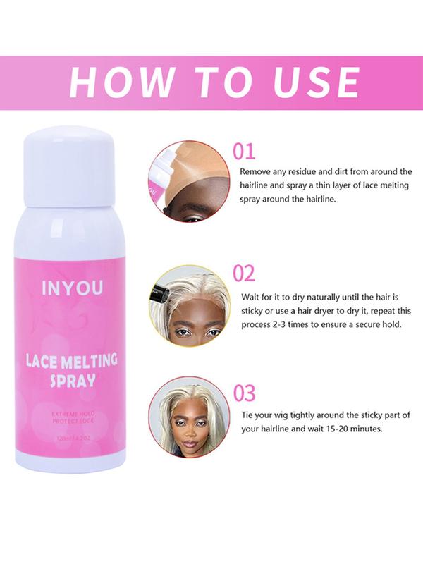 Lace Melting and Holding Spray Glue-Less Hair Adhesive for Wigs, Lace Bond Adhesive for Closure Wigs and Front Extensions, Strong Natural Finishing Hold with Control