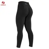AUROLA Power Workout Leggings for Women Tummy Control Squat Proof Ribbed Thick Seamless Scrunch Active Pants