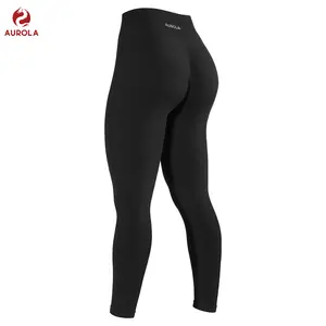 AUROLA Power Workout Leggings for Women Tummy Control Squat Proof Ribbed Thick Seamless Scrunch Active Pants SpringStatements