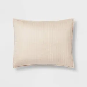King Washed Cotton Sateen Quilt Sham Khaki - Threshold: 250 Thread Count, OEKO-TEX Certified, Machine Washable