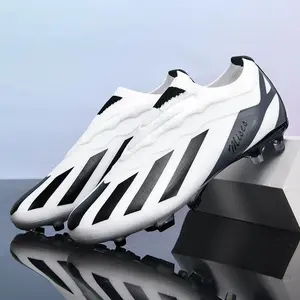 New Men Football Boots Cleats Outdoor Sport Training Breathable Soccer Shoes Long Spikes FG Boys Non Slip Match Comfortable