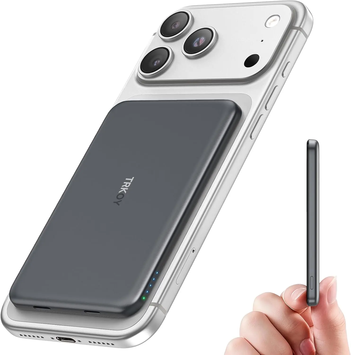 MagSafe Portable Charger 5000mAh Slim Magnetic Wireless Power Bank with USB C Charging, Compact Travel Battery Pack Compatible with iPhone 17 16 15 14 13 12 Series for Fast Magnetic Charging