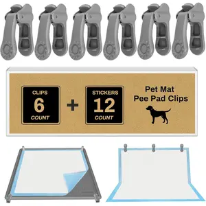 Lockable Wall Pet Pee Pad Clips, with Adhesive Tape, for Indoor Wall  Pads Secured,  Thick Clamps for  Puppy Pad Holder Tary Secured, Tight -(Grey)