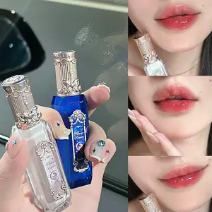 Original Flower Lip Glaze Solid Lipgloss Balm, Glossy Moisturizing Hydrating Lipstick and Shiny Dewy Lip Gloss 3.5g, Cute Holiday Gift for Young Girls