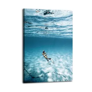 Diving Sports Poster Sports Sea Nature Beach Wave Poster Decorative Painting Canvas Wall Art Picture Print Modern Family Bedroom Decor