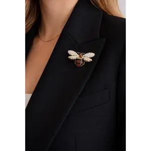 🐝 Pearl & Ruby Bee Brooch