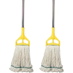 OFO Loop-End String Wet Mop, Heavy Duty Commercial Industrial Dust Mop , 67inch Stainless Steel Pole ,2- Pack