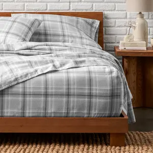 Bare Home Flannel Sheet Set, Prints, Double Brushed Flannel Decorative Bedsheet Sets