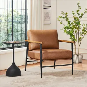 Yaheetech Accent Chair PU Leather Armchair Lounge Chair with Metal Frame, Plush Back Pillow and Seat Cushion for Living Room Bedroom Yaheetech Accent Chair PU Leather Armchair Lounge Chair with Metal Frame, Plush Back Pillow and Seat Cushion for Living Room Bedroom