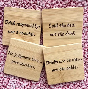 Coasters with engraved quotes