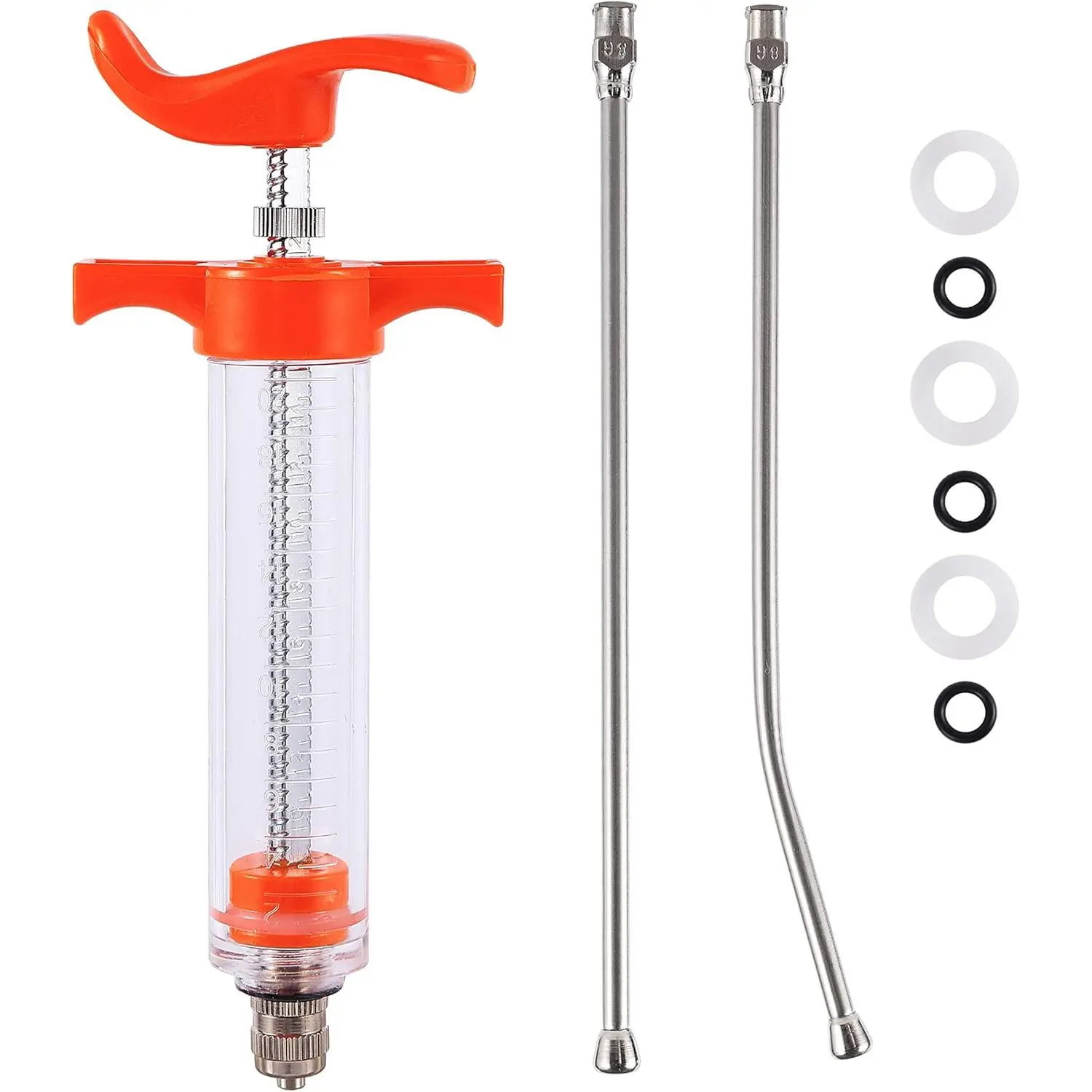 20ML Animal Drenching Syringe, 2 Nozzles, Adjustable Dosage, Reusable, Suitable for Goat, Horse, Sheep, Pig, Cattle, Dog, Cat