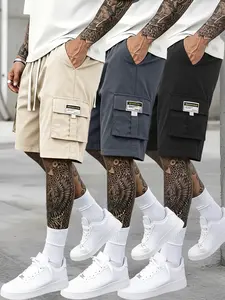 3 Pack Men's Cargo Shorts Summer Casual Elastic Waist Drawstring Shorts for Men Multi Pocket Loose Fit Breathable Quick Dry Work Shorts Outdoor Beach Trendy Male Shorts #MensShorts #CargoShorts #SummerEssentials #MensFashion