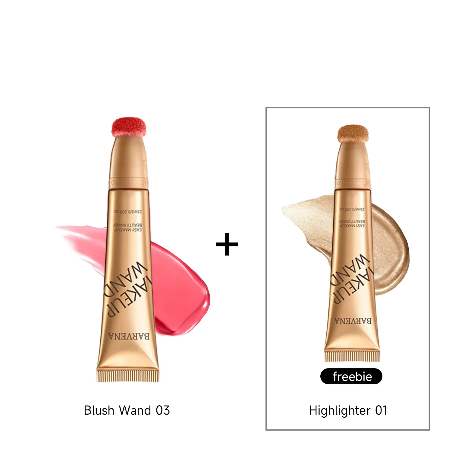 2-in-1 Cream Makeup Stick Set – Blush & Highlighter Blendable, Long-Lasting Natural Glow Finish Passion Cream Blush inner corner highlighter face contour