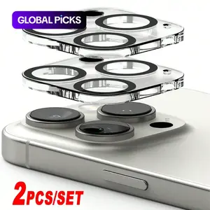 2 Pcs Camera Lens Glass Protection, Cover, Compatible With iPhone 16 Pro Max/16 Pro/16 Plus/16/15 Pro Max/15 Pro/15 Plus/15/14 Pro Max/14 Pro/14 Plus/14/13 Pro Max/13 Pro/13/13 Mini/12 Pro Max/12 Pro/12/12 Mini/11 Series, Anti-scratch