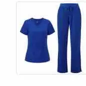 COZYFIT Soft Scrubs for Women - Mock Wrap Top & Straight Leg Pants with 6 Pockets, Back Princess Seams, Soft Fabric SpringStatements