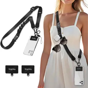 Phone Lanyard Crossbody, Black Phone Lanyard For Phone, Adjustable Phone Strap For Neck, Anti Theft Long Lanyard For iPhone Case, ID Holder, Keys. Phone Accessories Essential For Women
