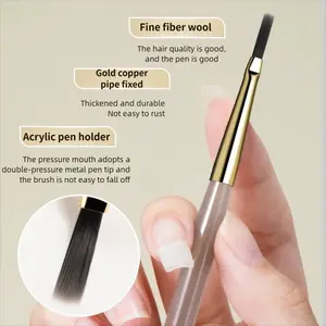 1/2PCS French Plaid Nail Art Brushes Set - Line Grid Pattern Drawing Pen for DIY UV Gel Extension Painting Supplies