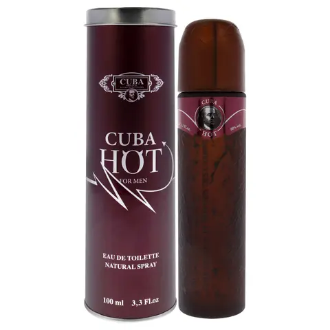 Cuba Hot Men's Eau de Toilette Spray - Single Item, 3.3 fl oz, Woody Aroma, Amber Warmth