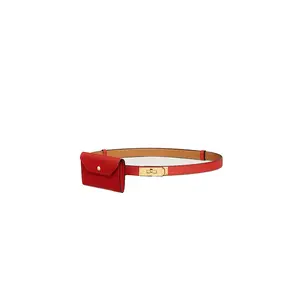 Kelly Pocket 18 belt "Rouge Radieux Epsom calfskin - Gold Hardware" HERM06