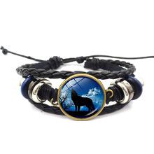 Avengers Iron Man Heart-Shaped Time Gem Energy-Accumulating Leather Bracelet Woven Hand Accessory Wholesale