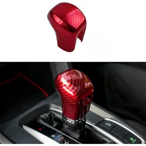 Carbon Fiber Style Gear Shift Knob Cover Trim Compatible with Honda Civic 2022-2026, Accord 2018-2026, CR-V HR-V 2023-2026, Interior Center Console Shifter Knob Cap Accessories