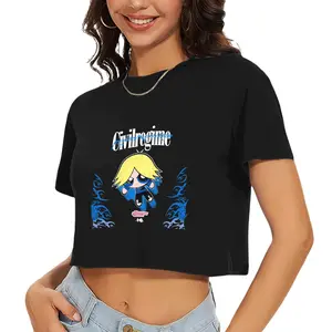 Civilregime Vintage Crop Top – Soft Cotton Baggy T-Shirt, Casual Crewneck Streetwear for Women & Unisex﻿﻿