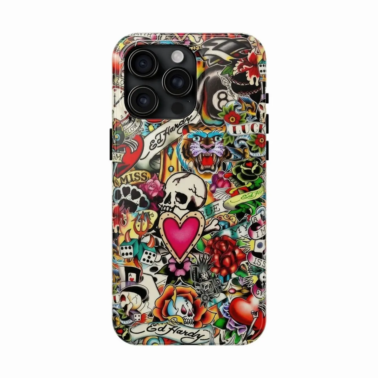 Retro Tattoo Phone Case Compatible with iPhone 7, 8, X, 11, 12, 13, 14, 15, 16 17 & Samsung Galaxy S21, S22, S23 & S24 S25 series 0