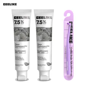 【CEELIKE】 Oral Protection Bundle: 2 Hydroxyapatite Repair Toothpastes & 1 Orthodontic Toothbrush for Double Thoughtful Teeth Care