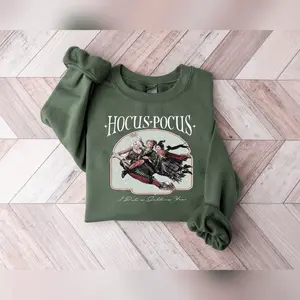 Hocus Pocus Sweatshirt Hocus Pocus Shirt Sanderson Sisters Sweatshirt Halloween Party Shirt Cute Halloween Outfit Hoodied Everyday Cotton Sweaters