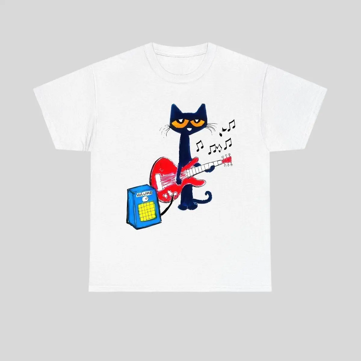 [Sale up to 40%] Pete the Cat Playing Guitar Shirt, Funny Shirt Graphic Shirt - Menswear Top Tshirt Streetwear party's shirt, For Men For Women