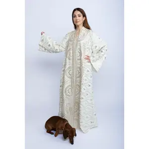 Ivory Radiance Kuwaiti Embroidered Kaftan