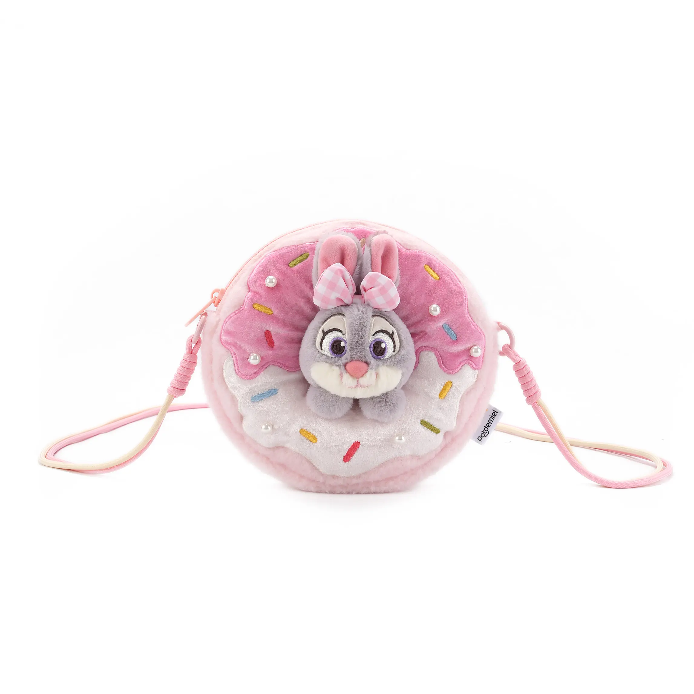 Women's MINISO x Disney Zootopia Nick Wilde & Judy Hopps Donut Crossbody Bag - Cute, Lightweight Character Shoulder Purse for School & Everyday Use