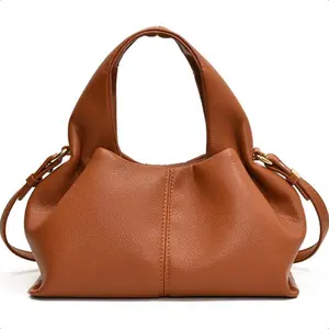 Women’s Trendy Cloud Lunch Box Bag - French Textured Handheld & Crossbody Purse Ornamets, Chic Versatile Bag for Office Lunches, Weekend Outings & Casual Gatherings, Slouchy Silhouette