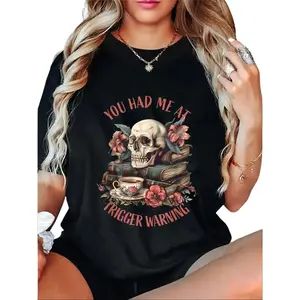 Unisex Fitted Round Neck Short-Sleeve Dark Romance Smutt Book Reader T-Shirt, Fashion Streetwear Casual Sports Top