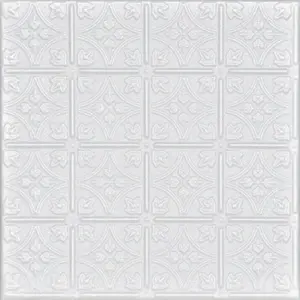 A La Maison Ceilings Emma's Flowers 20 in x 20 in Decorative Styrofoam Glue-up Ceiling Tiles - #R125 - (Pack of 8) / 21.6 sqft