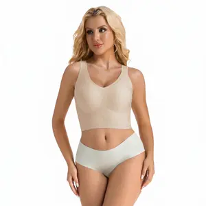 Soft Intention Plus Size Back Fat Smoothing Jelly Bra,  Everyday, Seamless, Push Up