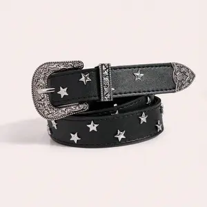 Women's Star Buckle Western Style Belt, Perfect for Summer, School Fall, Halloween, Stylish Accessory for Various Occasions