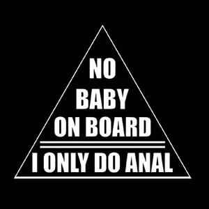 No baby on board Rear window vinyl window decal