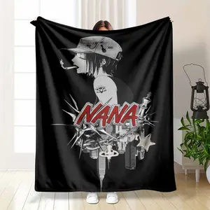 NANA Anime Flannel Blanket Retro Y2K Nana Osaki Punk Rock Print Ultra Soft Cozy Plush Fleece Throw Perfect for Bedding Bedroom Sofa Couch Aesthetic Dorm Decor Unique Gothic Manga Holiday Gift Ideas for Fans