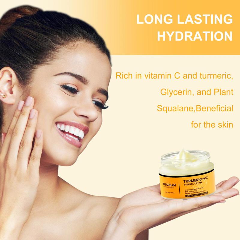 Hicream Turmeric Face Cream, Comfort Turmeric Vitamin C Brightening Lotion,Fights Acne,Evens Tone,Fades Scars,Sun Damage Moisturizers Skincare